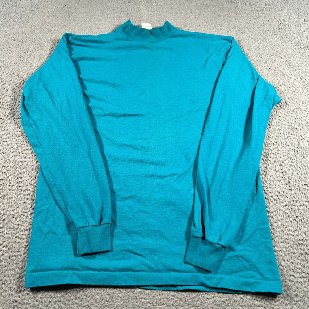 Vintage Fruit of the Loom Crewneck Sweatshirt Men Large Blue Blank‎ Boxy 90s Y2K